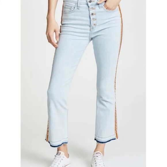 Veronica Beard Carolyn 10" Baby Boot Stripe Jeans 25 - Picture 3 of 13